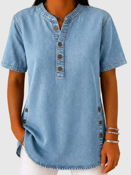 Nelle | Blouse en denim à coupe ample