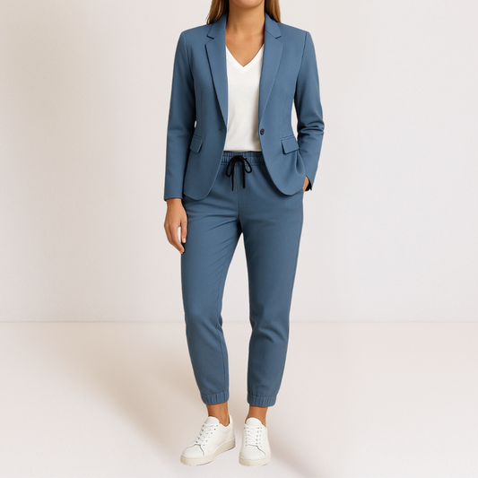 Ensemble tailleur deux pièces blazer et pantalon pour femme