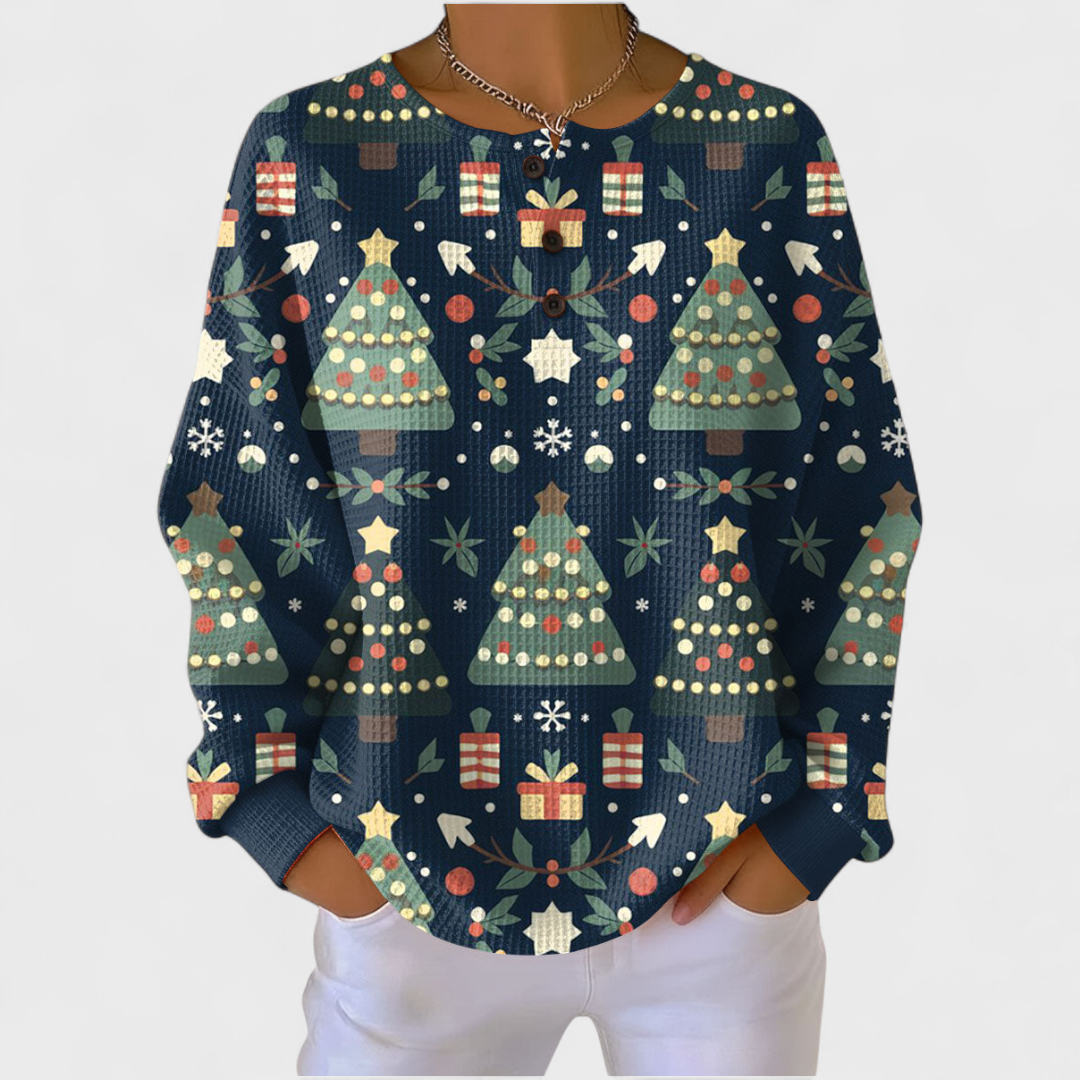 Pull à enfiler pour femme à motif sapin de Noël