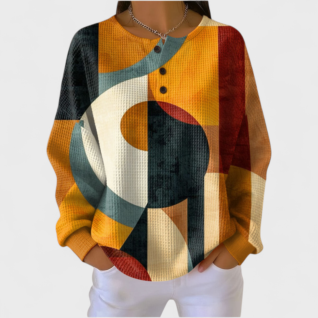 Pull à enfiler pour femme à imprimé géométrique abstrait