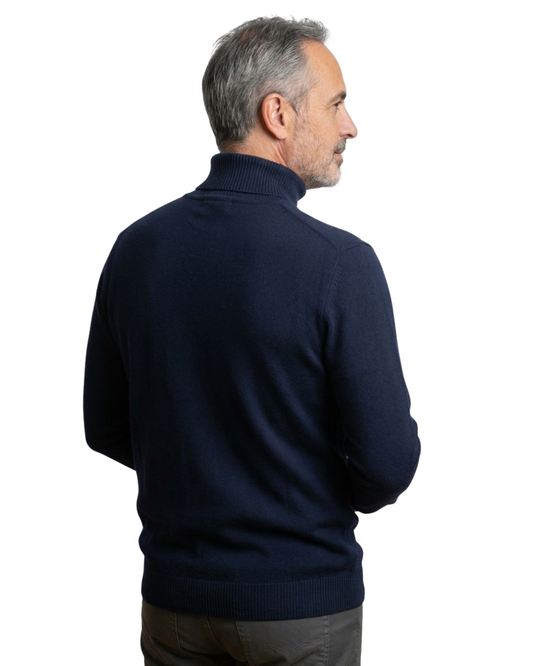 Pull à col roulé côtelé pour homme