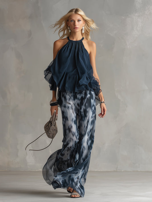 Elise | Ensemble élégant et léger avec haut fluide et pantalon large