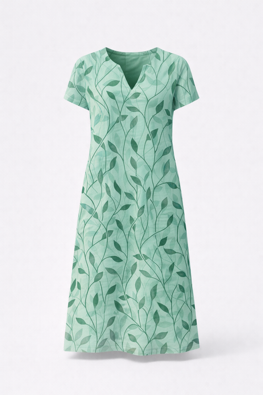 Clara | Robe midi à imprimé botanique