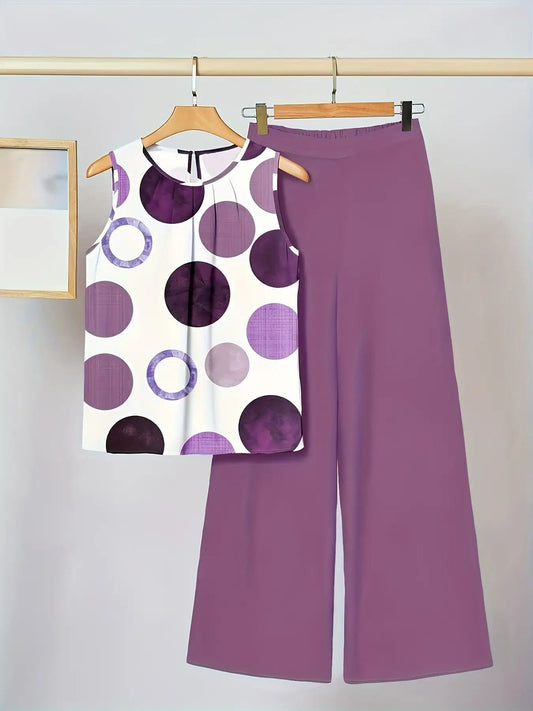 Courtney | Ensemble à pois violets