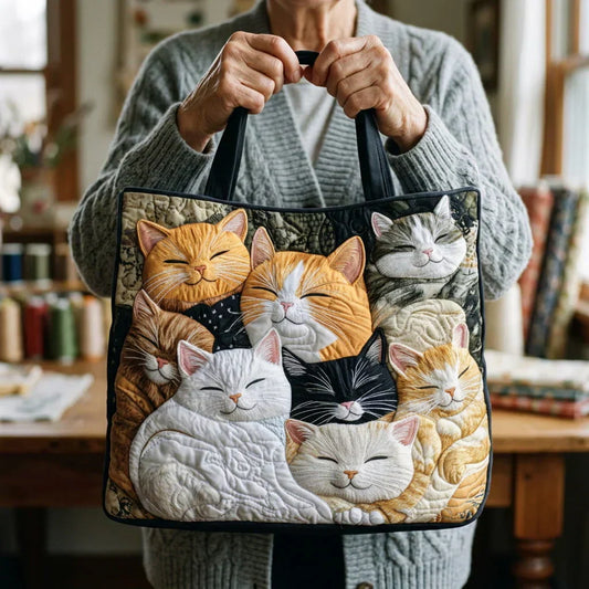Sac matelassé artisanal – Chatons endormis