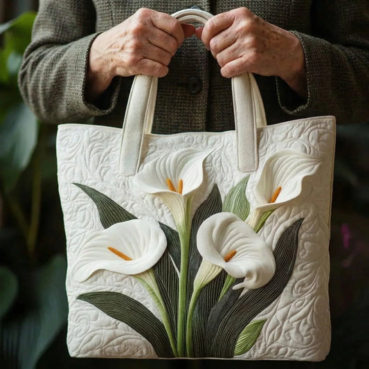Sac matelassé artisanal – Lys blancs