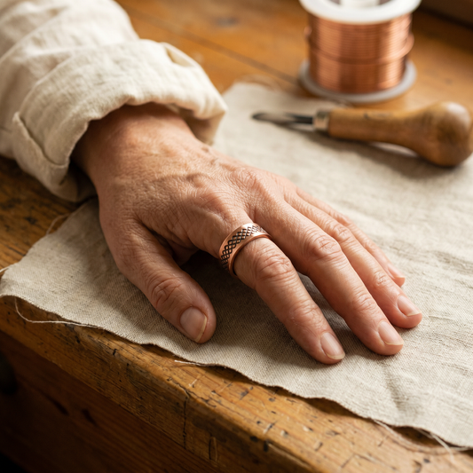 Bague en cuivre à motif treillis