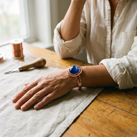Bracelet en cuivre croissant