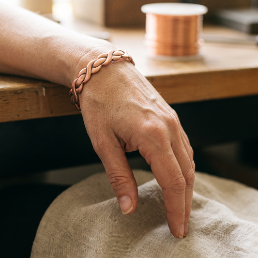 Bracelet en cuivre tressé