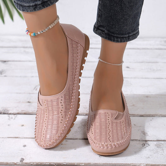 Mila | Chaussons plats confort à enfiler et perforés