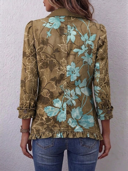 Sundara™ | Veste vintage à volants floraux et dégradé bohème