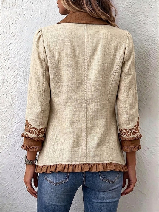 Dawncroft™ | Veste à volants florale bohème rétro