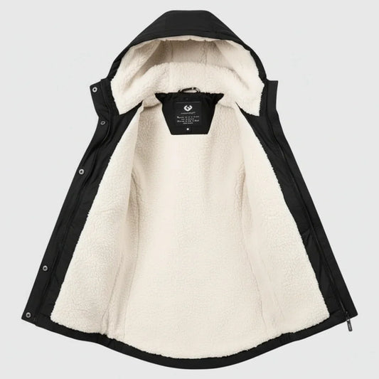 Parka à capuche chaude et isolante pour femme