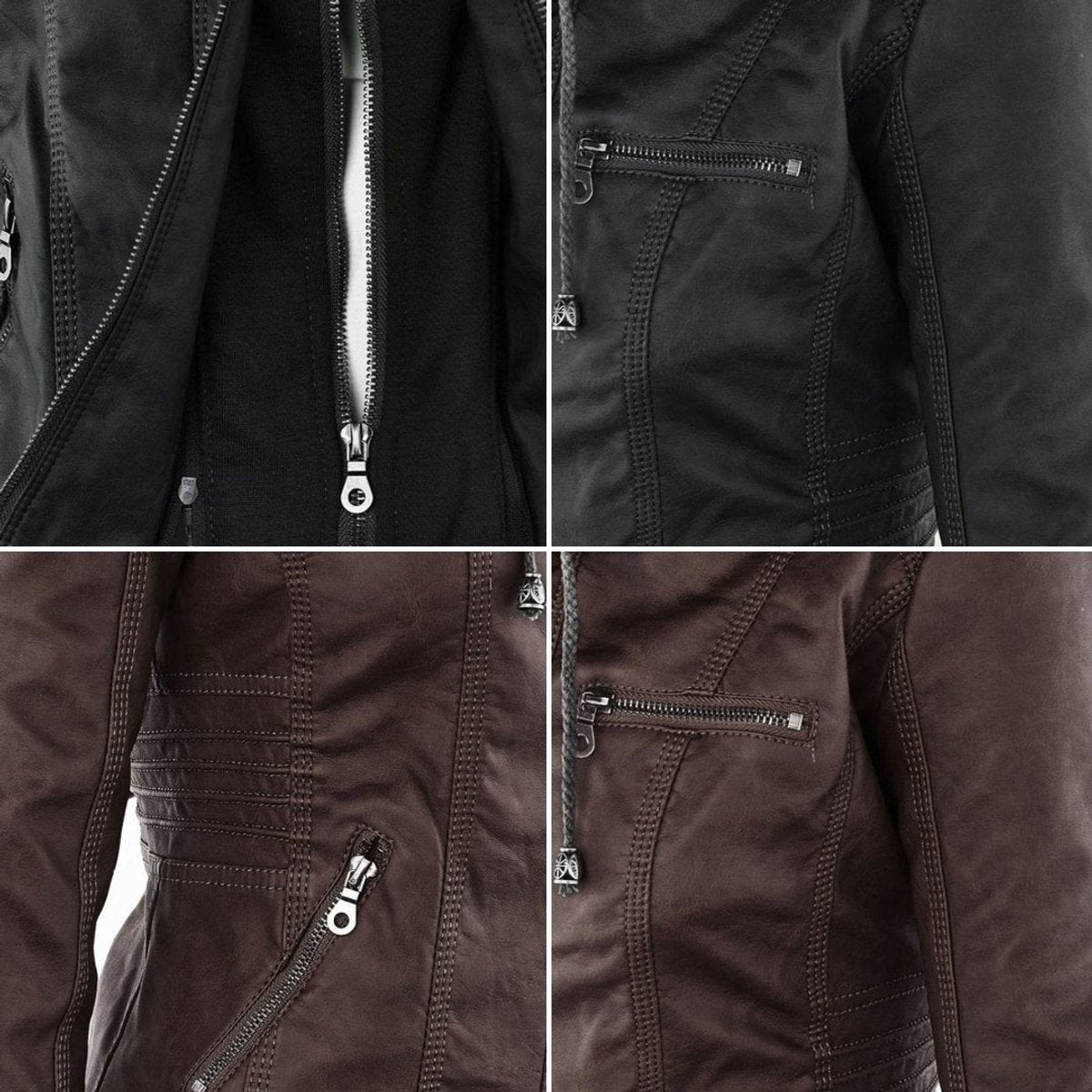 Women’s Zip-Front Fitted Moto Jacket