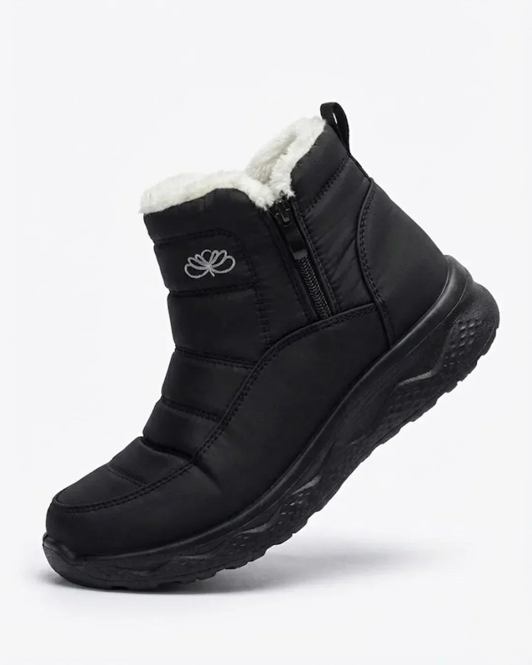 Bottines d’hiver matelassées à zip latéral pour femme