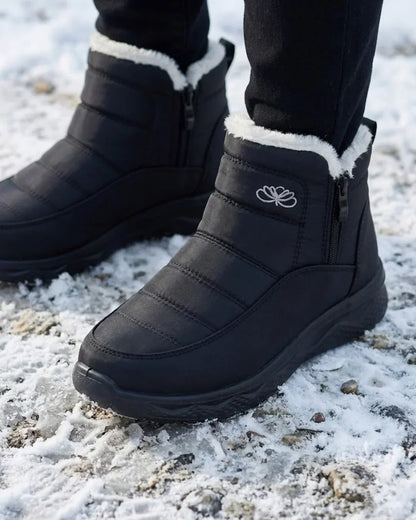 Bottines d’hiver matelassées à zip latéral pour femme