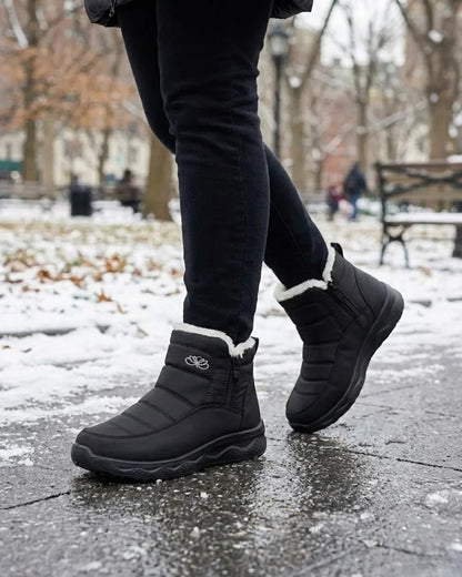 Bottines d’hiver matelassées à zip latéral pour femme