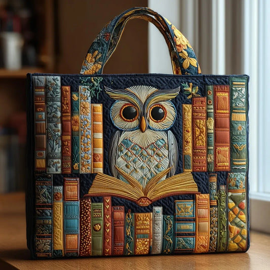 Sac cabas artisanal – hibou et livres anciens