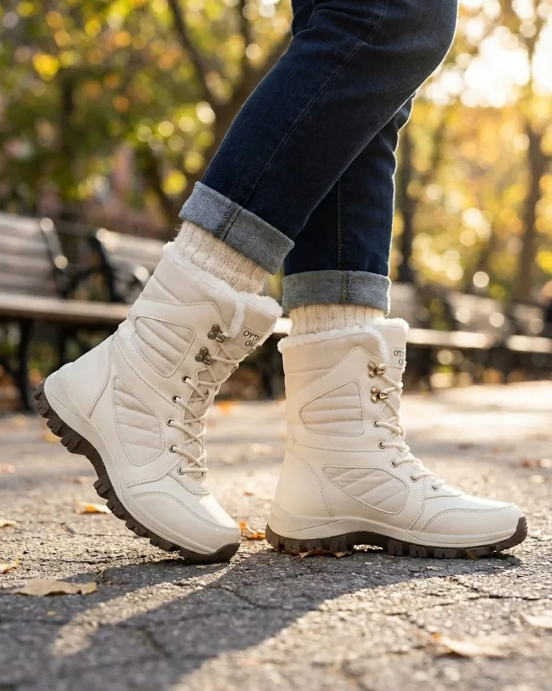 Women’s Plush-Lined Lug-Sole Lace-Up Snow Boots