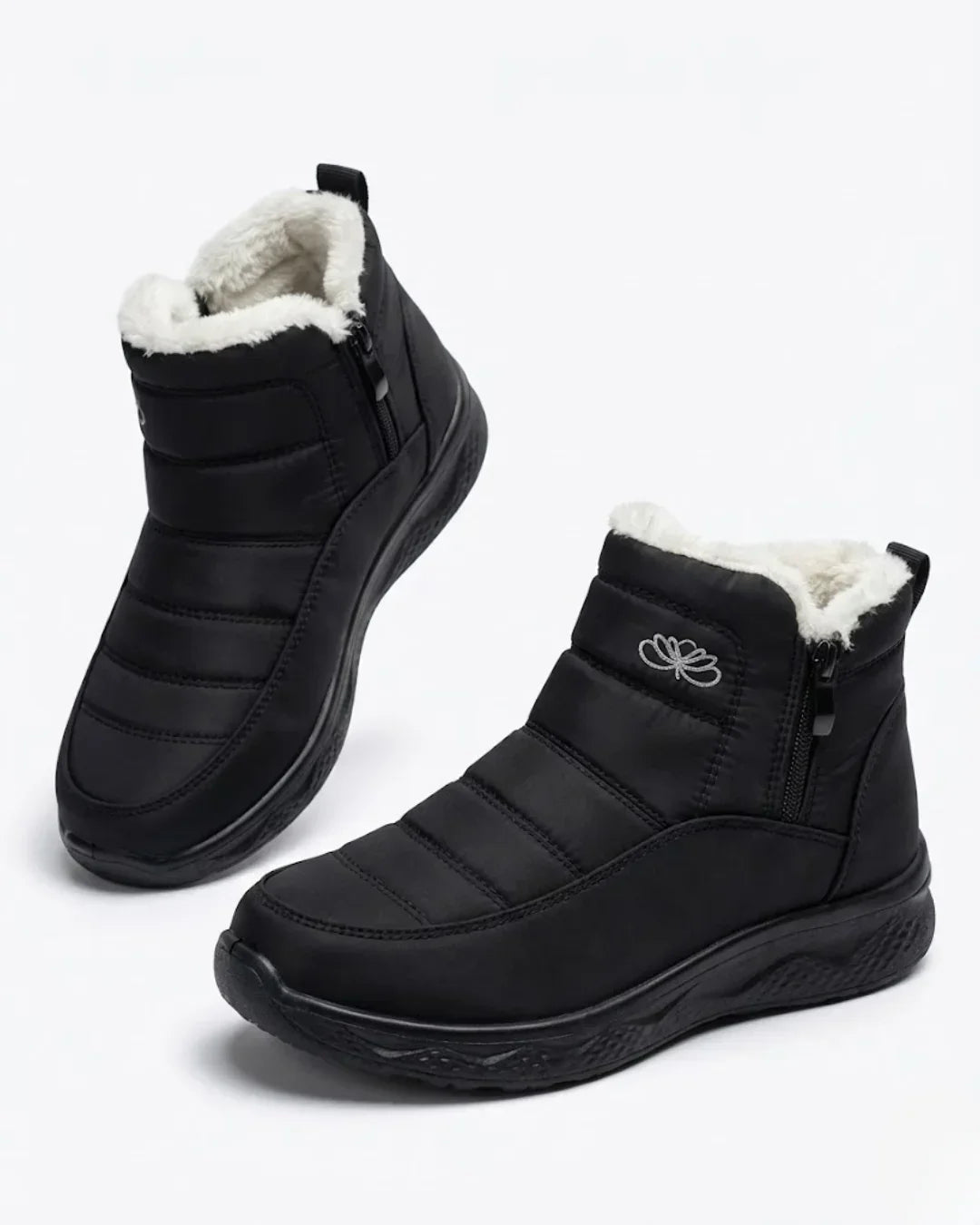 Bottines d’hiver matelassées à zip latéral pour femme