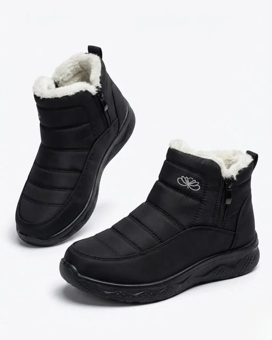 Bottines d’hiver matelassées à zip latéral pour femme