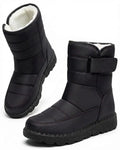Bottes de neige matelassées à fermeture auto-agrippante et doublure en peluche pour femme