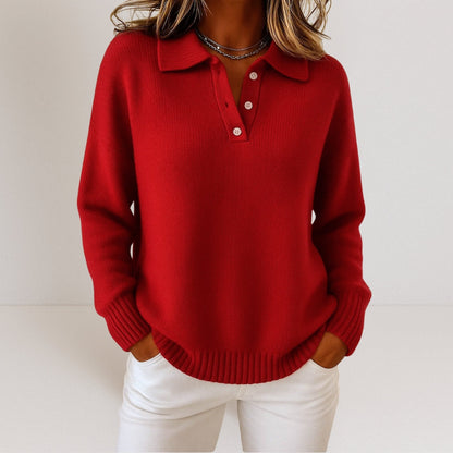 Pull à col en maille douce pour femme