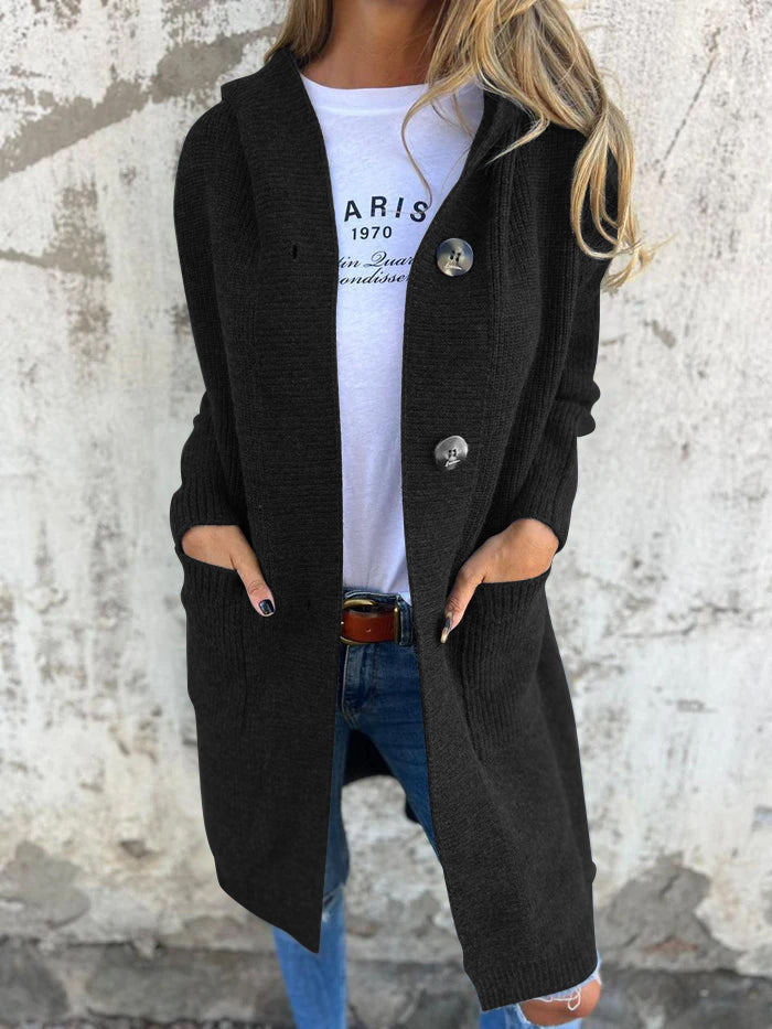 Cardigan long ouvert en maille pour femme