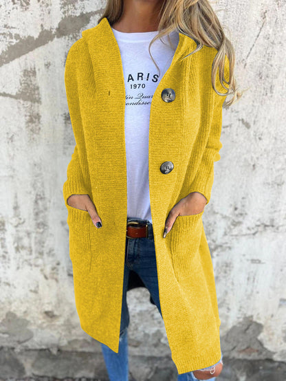 Cardigan long ouvert en maille pour femme