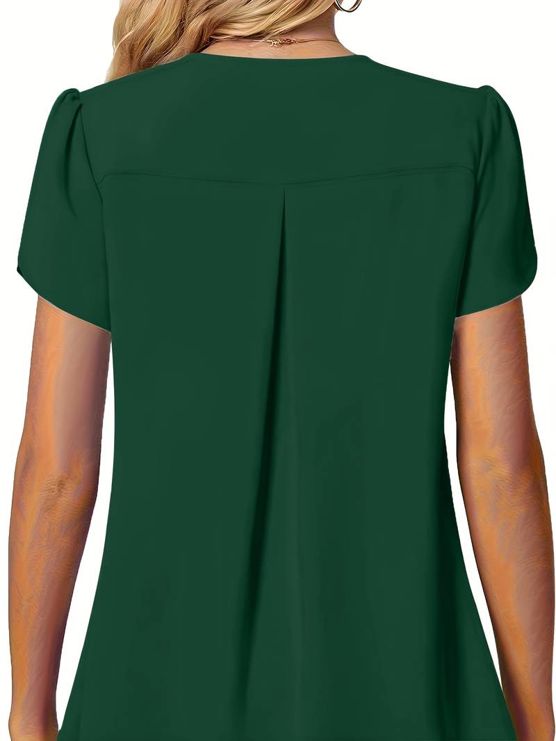 Basha | Blouse à manches courtes à volants avec un seul bouton