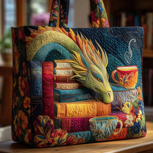 Sac artisanal - Lecteur de dragon avec livres et tasses