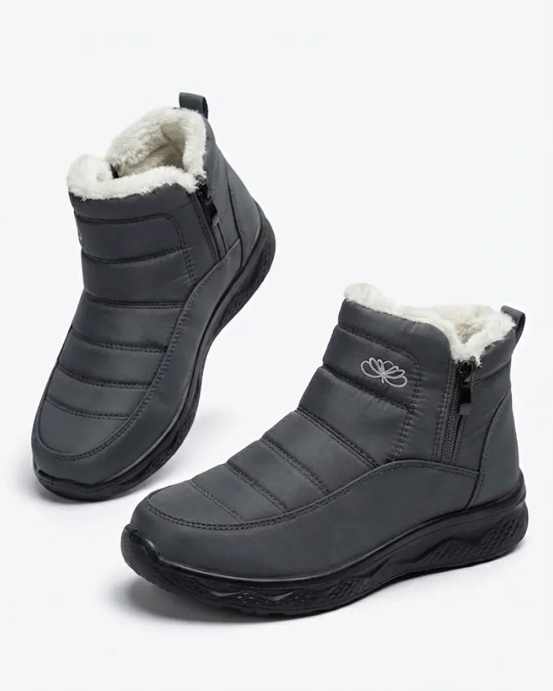 Bottines d’hiver matelassées à zip latéral pour femme
