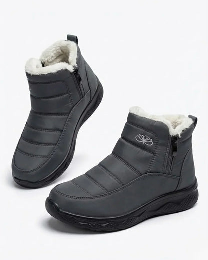 Bottines d’hiver matelassées à zip latéral pour femme
