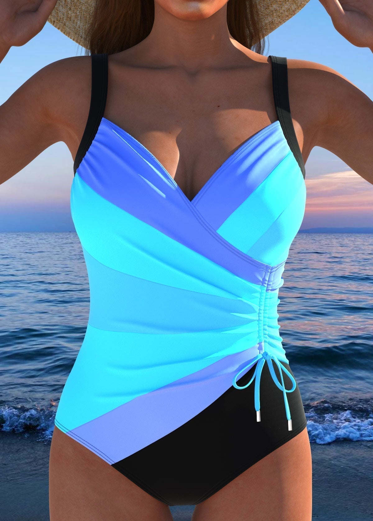 Maillot de bain portefeuille à imprimé élégant