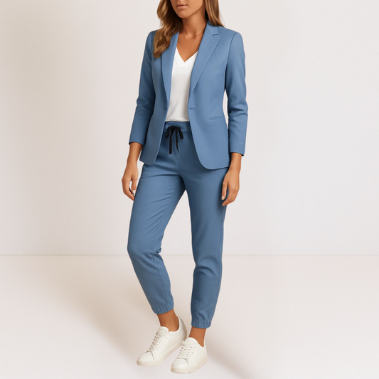 Ensemble tailleur deux pièces blazer et pantalon pour femme