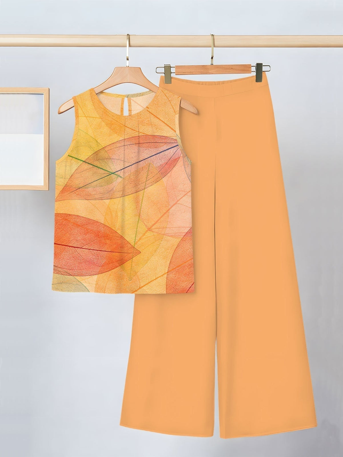 Ambre | Ensemble deux pièces à imprimé feuilles