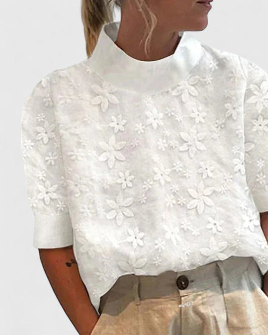 Denise | Blouse élégante à col montant