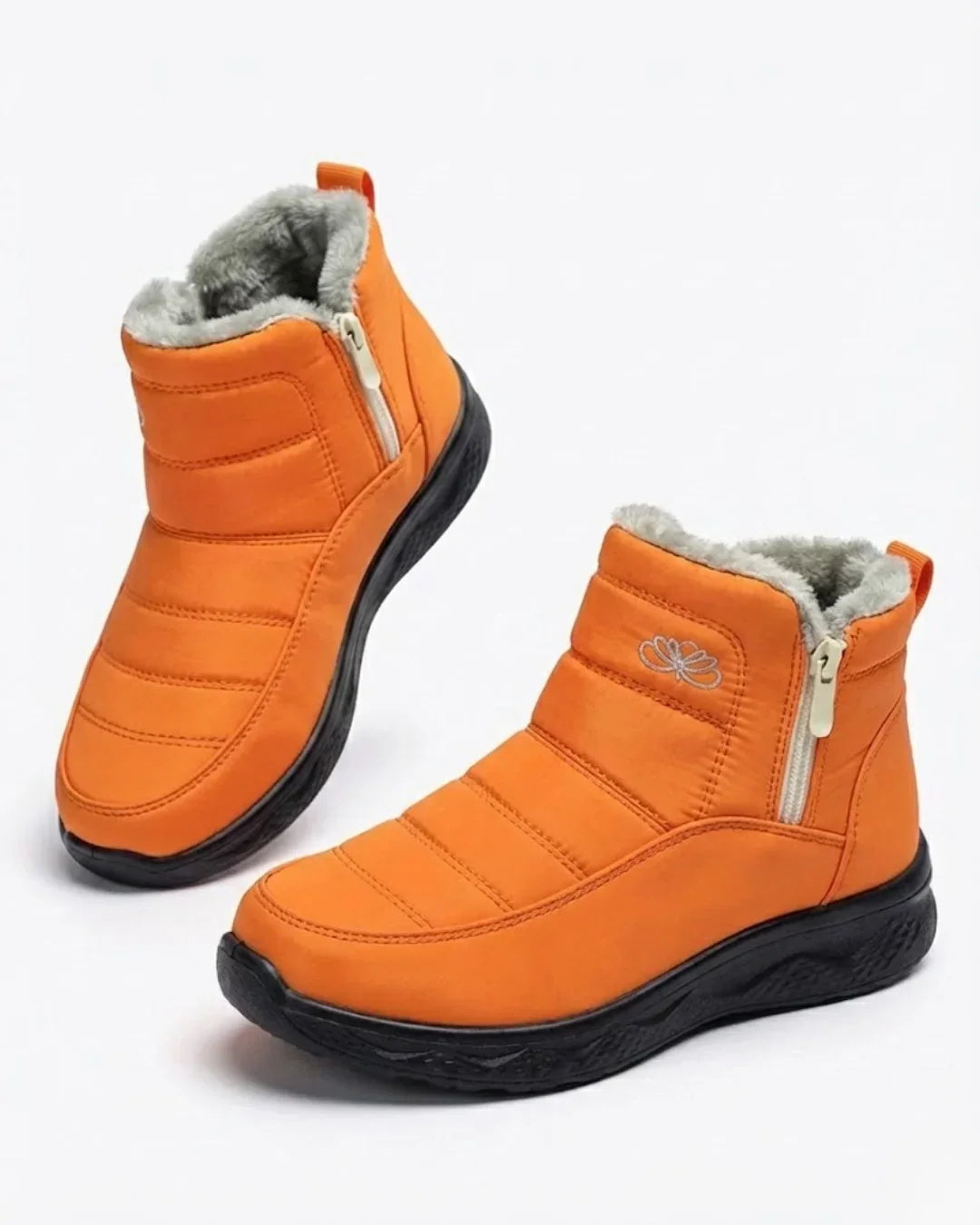 Bottines d’hiver matelassées à zip latéral pour femme