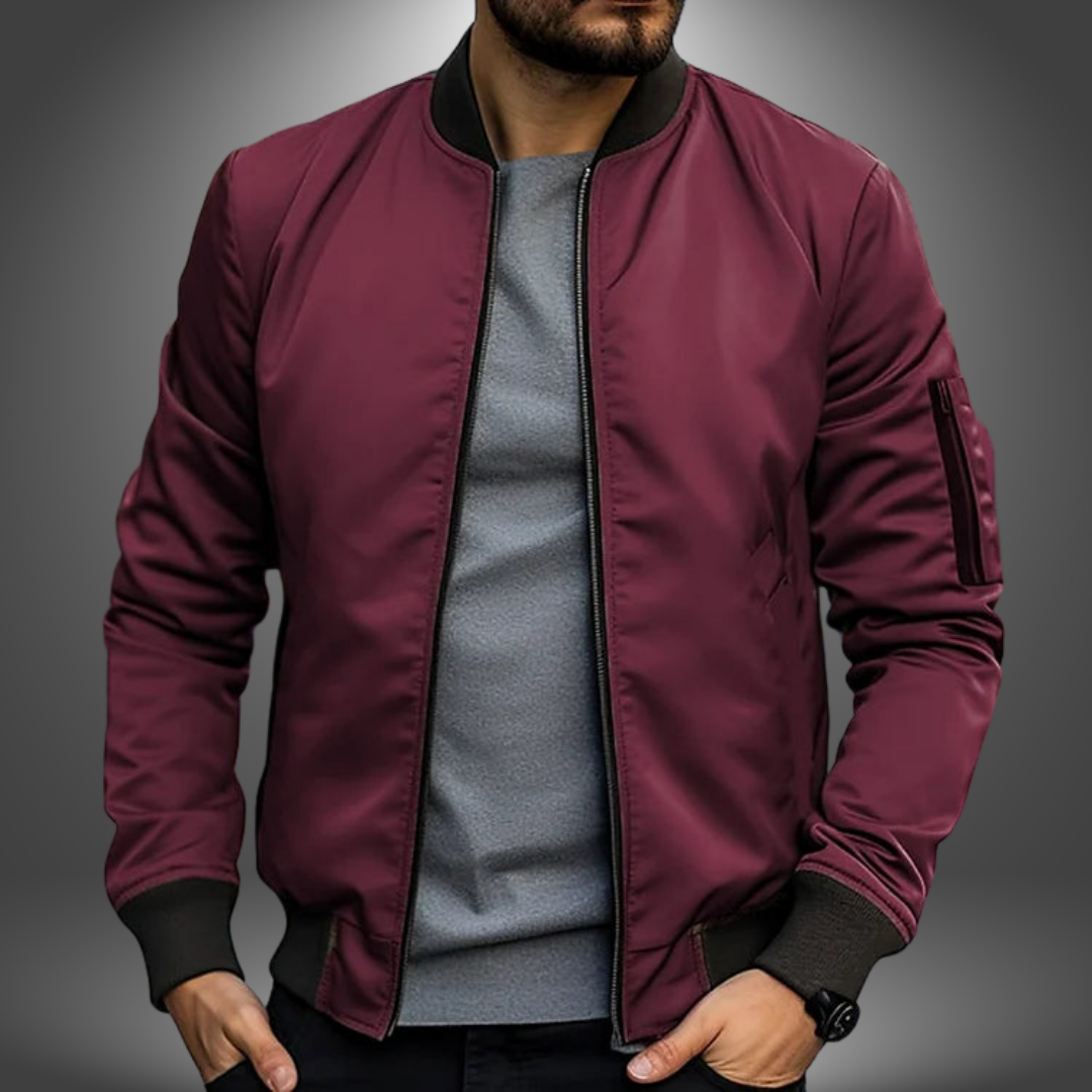 Men’s Classic Zip-Up Bomber Jacket