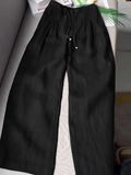 Camille | Pantalon large en mélange coton et lin