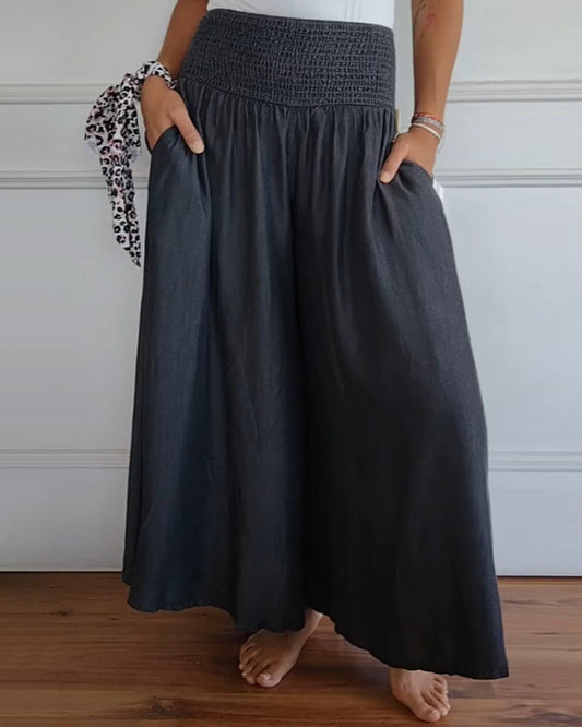 Jasper | Pantalon fluide à taille smockée