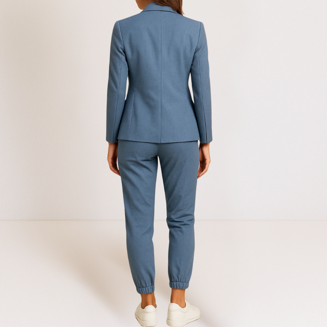 Ensemble tailleur deux pièces blazer et pantalon pour femme