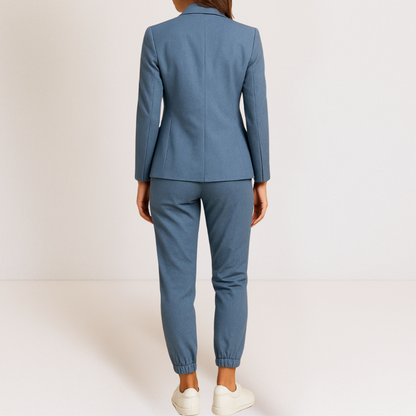 Ensemble tailleur deux pièces blazer et pantalon pour femme