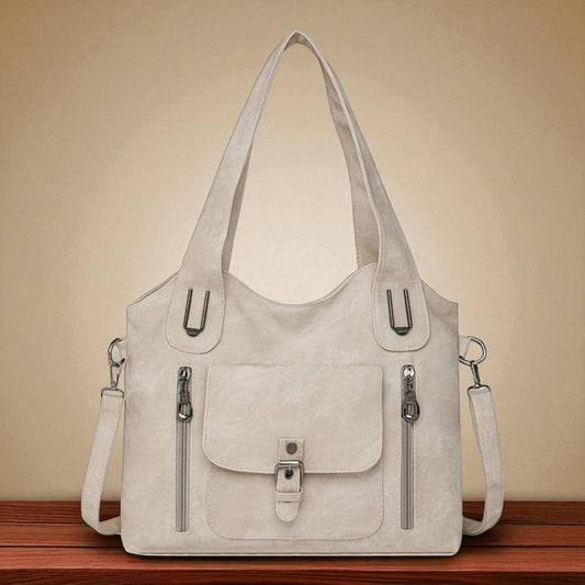 Sac à bandoulière beige pour femme avec bandoulière amovible