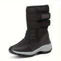 Bottes de neige mi-mollet matelassées à fermeture auto-agrippante pour femme