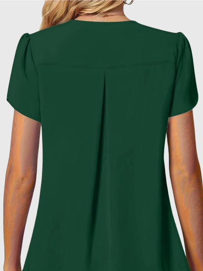 Basha | Blouse à manches courtes à volants avec un seul bouton