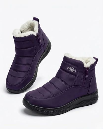 Bottines d’hiver matelassées à zip latéral pour femme