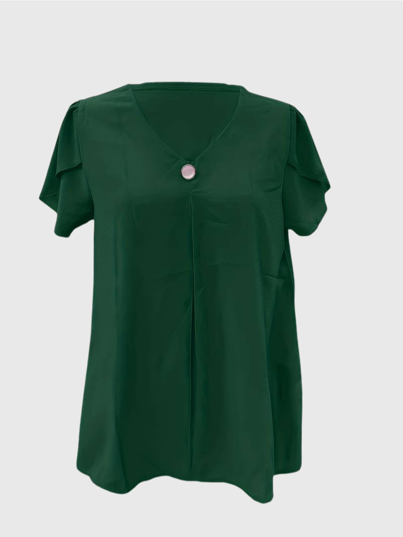 Basha | Blouse à manches courtes à volants avec un seul bouton