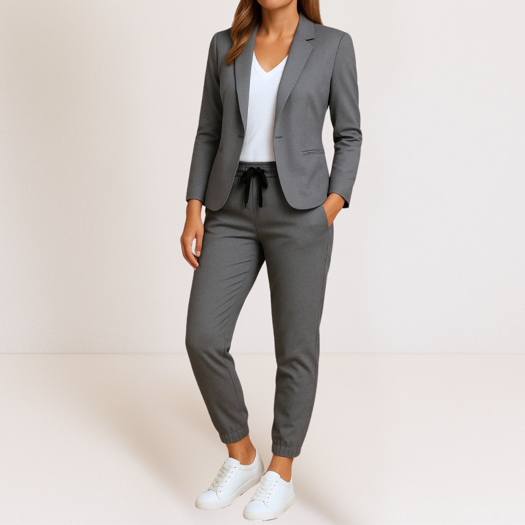 Ensemble tailleur deux pièces blazer et pantalon pour femme
