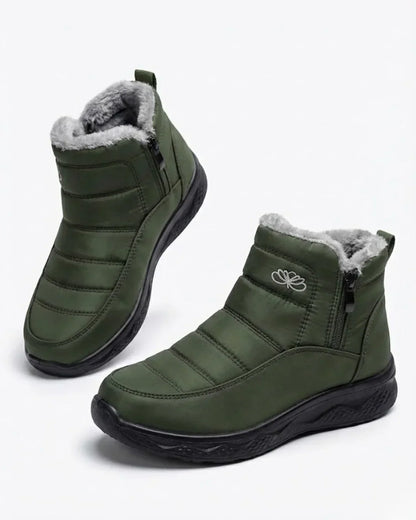Bottines d’hiver matelassées à zip latéral pour femme